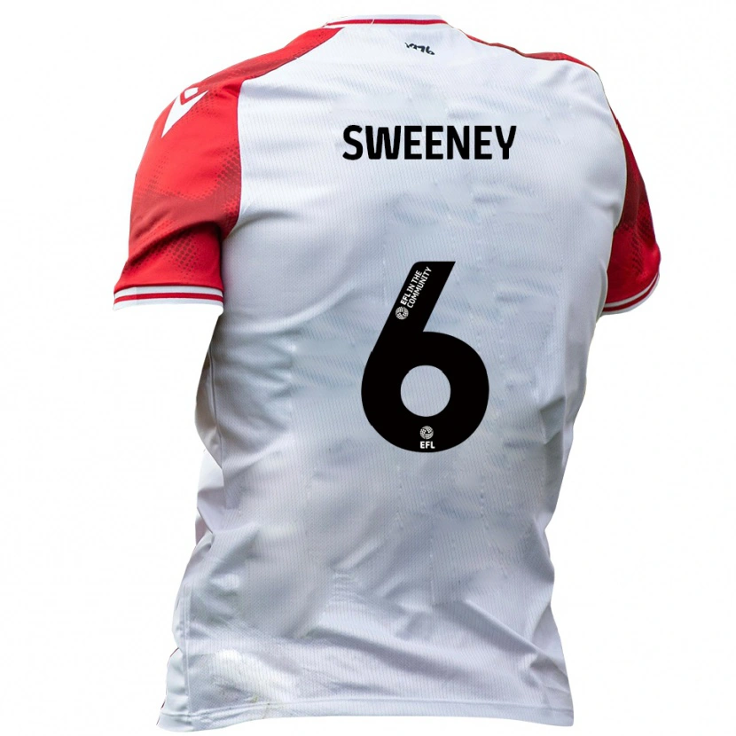 Danxen Niño Camiseta Dan Sweeney #6 Blanco Rojo 1ª Equipación 2025/26 La Camisa