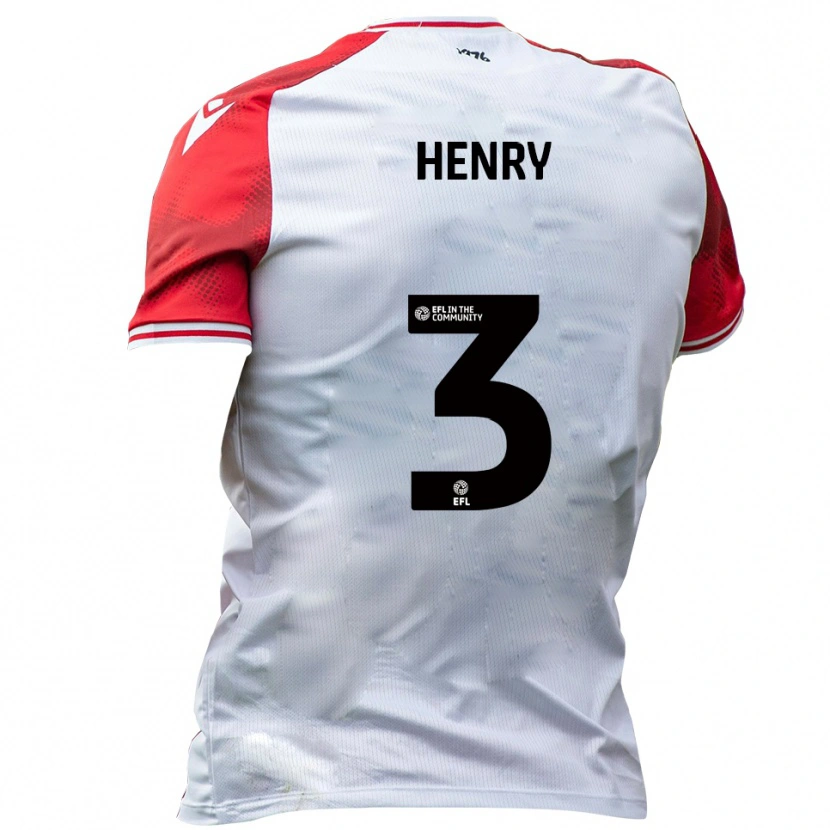 Danxen Niño Camiseta Louie Henry #3 Blanco Rojo 1ª Equipación 2025/26 La Camisa