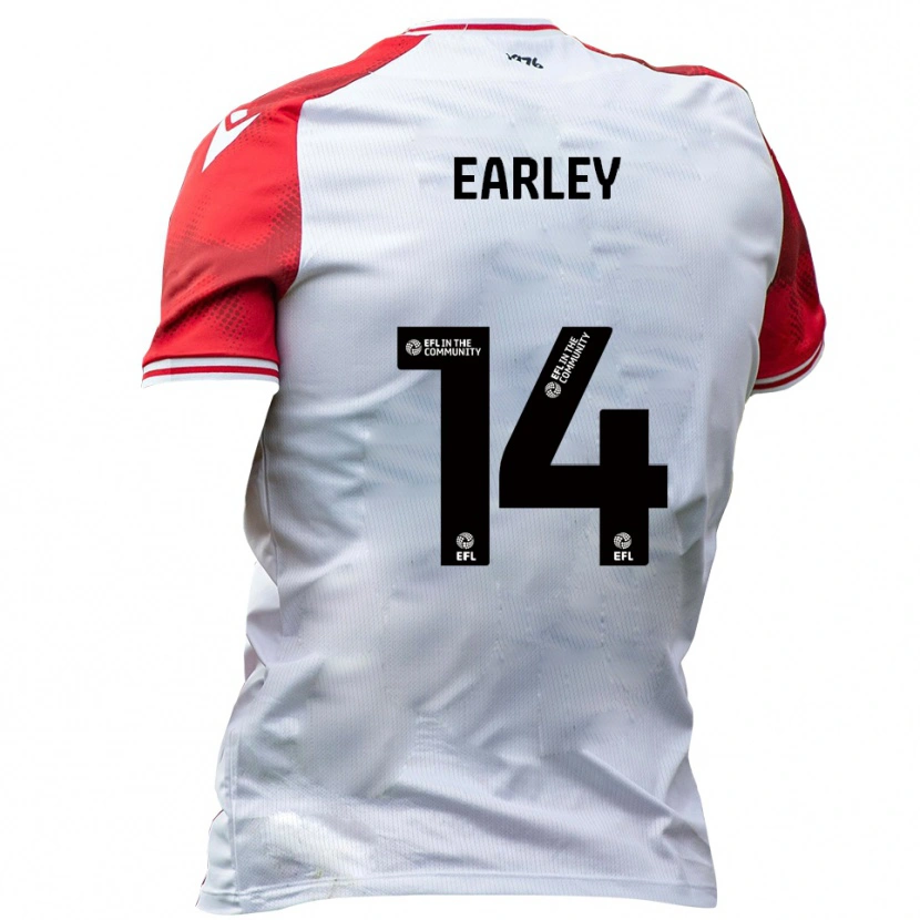 Danxen Niño Camiseta Saxon Earley #14 Blanco Rojo 1ª Equipación 2025/26 La Camisa