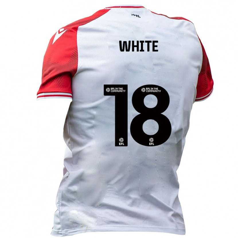 Danxen Niño Camiseta Harvey White #18 Blanco Rojo 1ª Equipación 2025/26 La Camisa