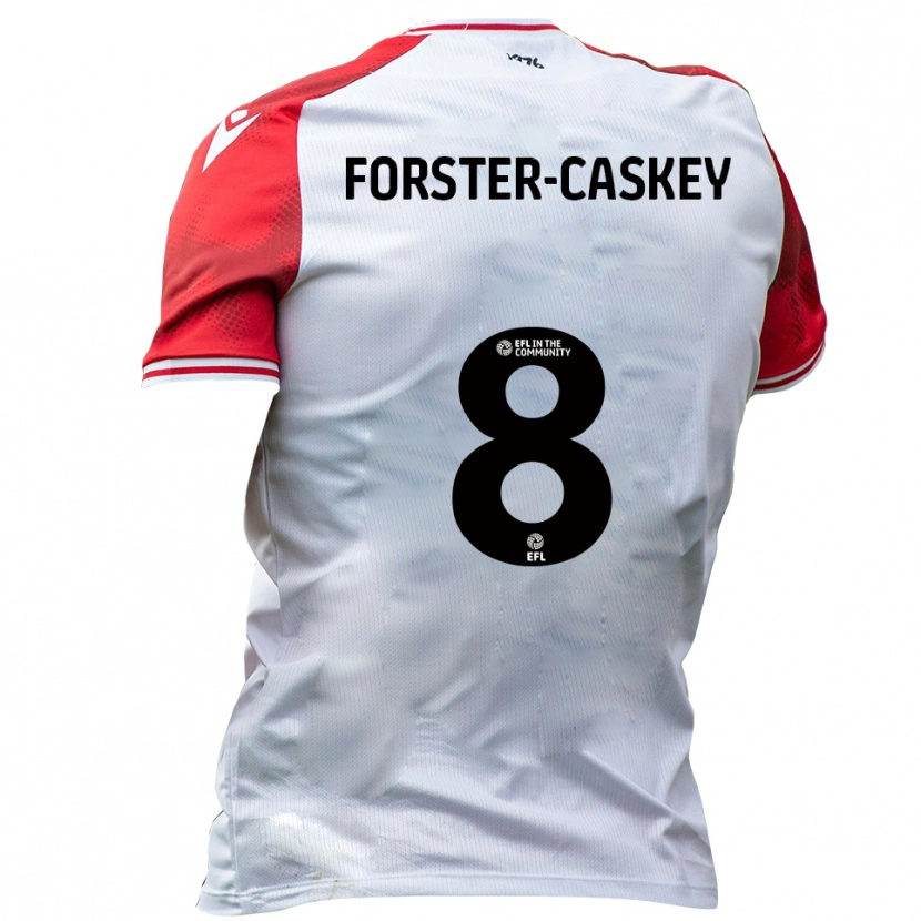 Danxen Niño Camiseta Jake Forster-Caskey #8 Blanco Rojo 1ª Equipación 2025/26 La Camisa
