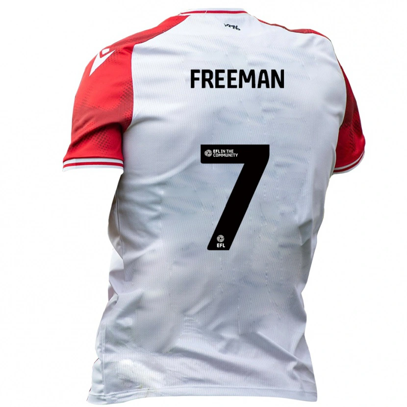 Danxen Niño Camiseta Nick Freeman #7 Blanco Rojo 1ª Equipación 2025/26 La Camisa