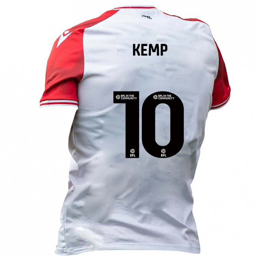 Danxen Niño Camiseta Dan Kemp #10 Blanco Rojo 1ª Equipación 2025/26 La Camisa