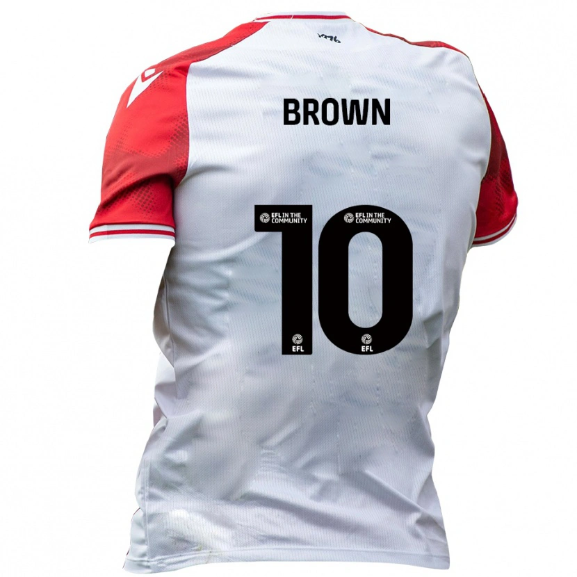 Danxen Niño Camiseta Lenny Brown #10 Blanco Rojo 1ª Equipación 2025/26 La Camisa