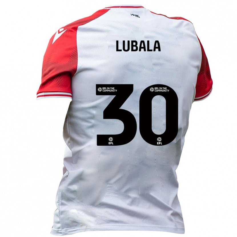 Danxen Niño Camiseta Bez Lubala #30 Blanco Rojo 1ª Equipación 2025/26 La Camisa