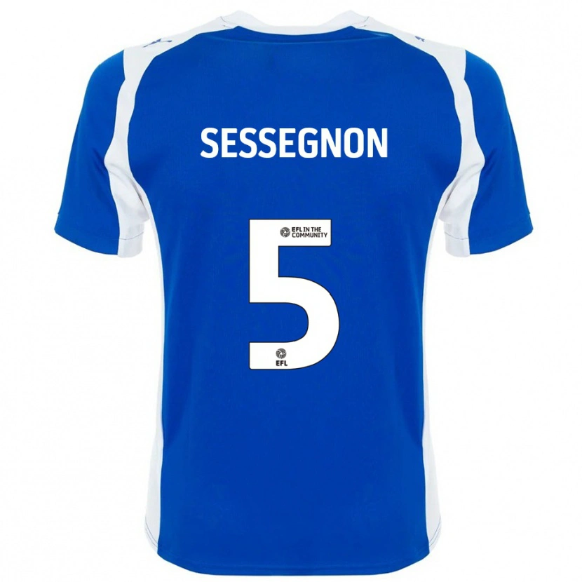 Danxen Niño Camiseta Steven Sessegnon #5 Azul Blanco 1ª Equipación 2025/26 La Camisa