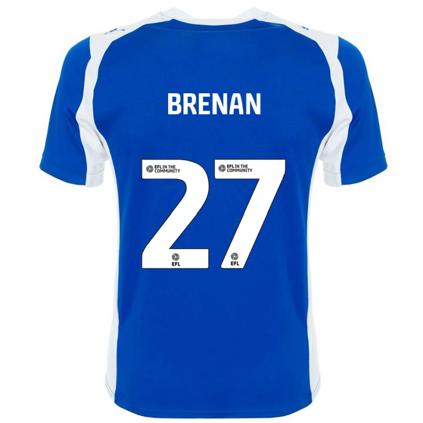 Danxen Niño Camiseta Tobias Brenan #27 Azul Blanco 1ª Equipación 2025/26 La Camisa
