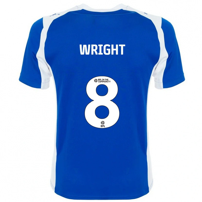 Danxen Niño Camiseta Callum Wright #8 Azul Blanco 1ª Equipación 2025/26 La Camisa