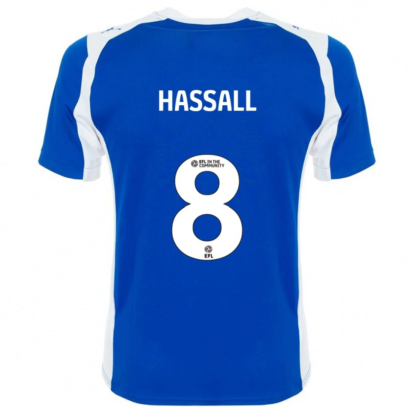 Danxen Niño Camiseta Molly Hassall #8 Azul Blanco 1ª Equipación 2025/26 La Camisa