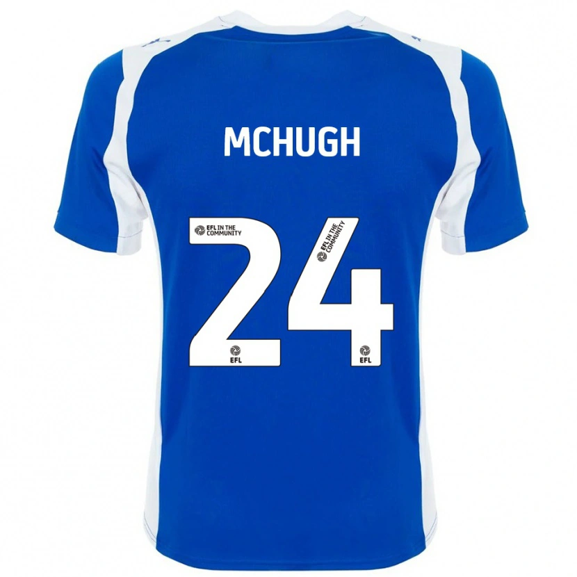 Danxen Niño Camiseta Harry Mchugh #24 Azul Blanco 1ª Equipación 2025/26 La Camisa