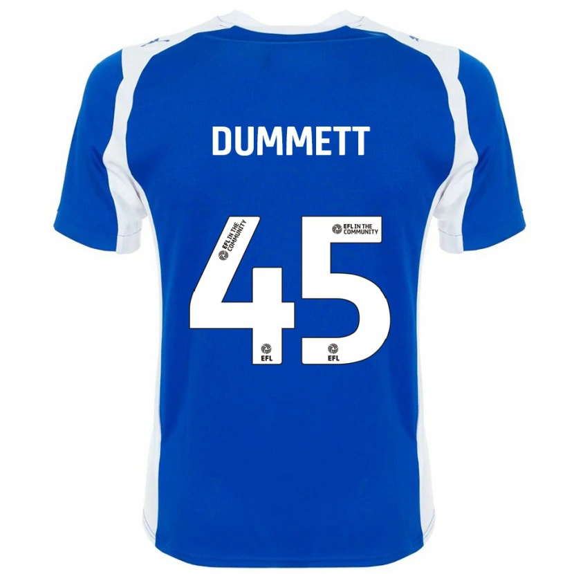 Danxen Niño Camiseta Paul Dummett #45 Azul Blanco 1ª Equipación 2025/26 La Camisa