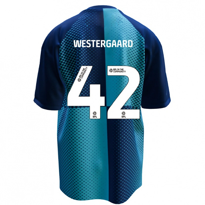 Danxen Niño Camiseta Magnus Westergaard #42 Azul Celeste 1ª Equipación 2025/26 La Camisa