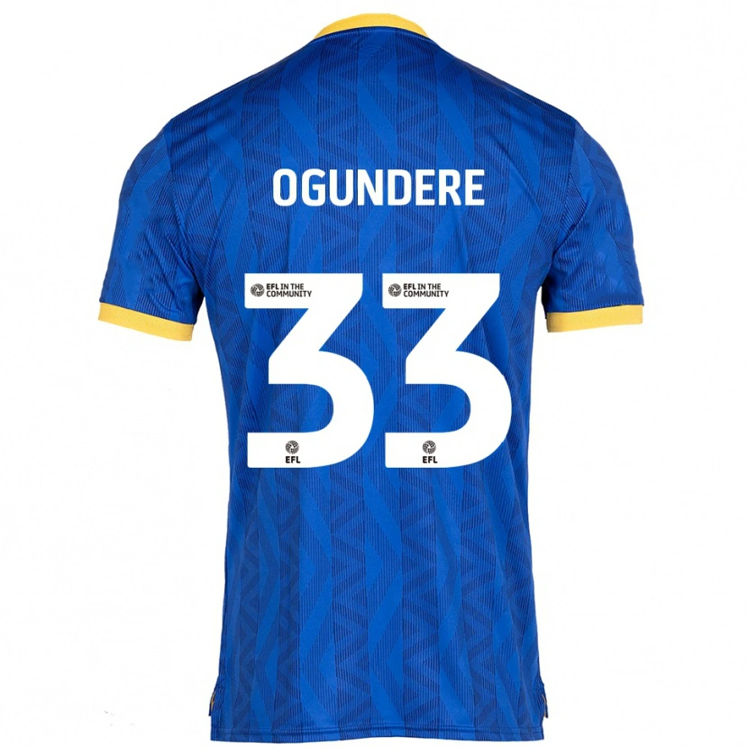 Danxen Niño Camiseta Isaac Ogundere #33 Azul Marino Amarillo 1ª Equipación 2025/26 La Camisa