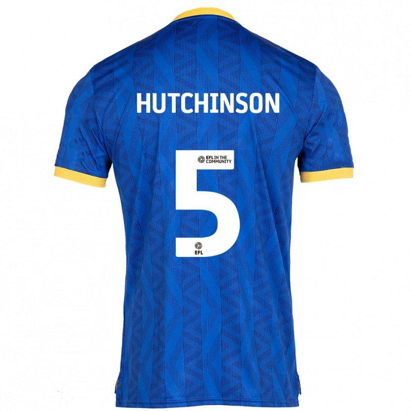 Danxen Niño Camiseta Sam Hutchinson #5 Azul Marino Amarillo 1ª Equipación 2025/26 La Camisa