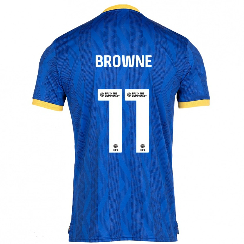 Danxen Niño Camiseta Marcus Browne #11 Azul Marino Amarillo 1ª Equipación 2025/26 La Camisa