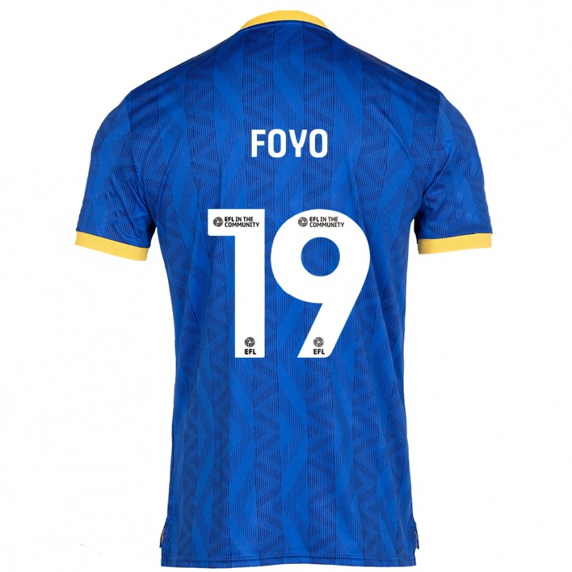 Danxen Niño Camiseta Osman Foyo #19 Azul Marino Amarillo 1ª Equipación 2025/26 La Camisa