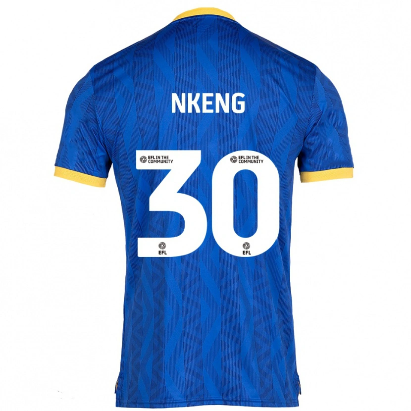 Danxen Niño Camiseta Junior Nkeng #30 Azul Marino Amarillo 1ª Equipación 2025/26 La Camisa