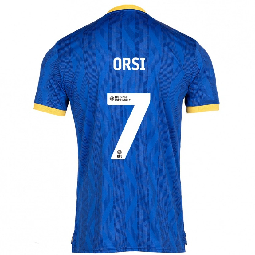 Danxen Niño Camiseta Danilo Orsi #7 Azul Marino Amarillo 1ª Equipación 2025/26 La Camisa
