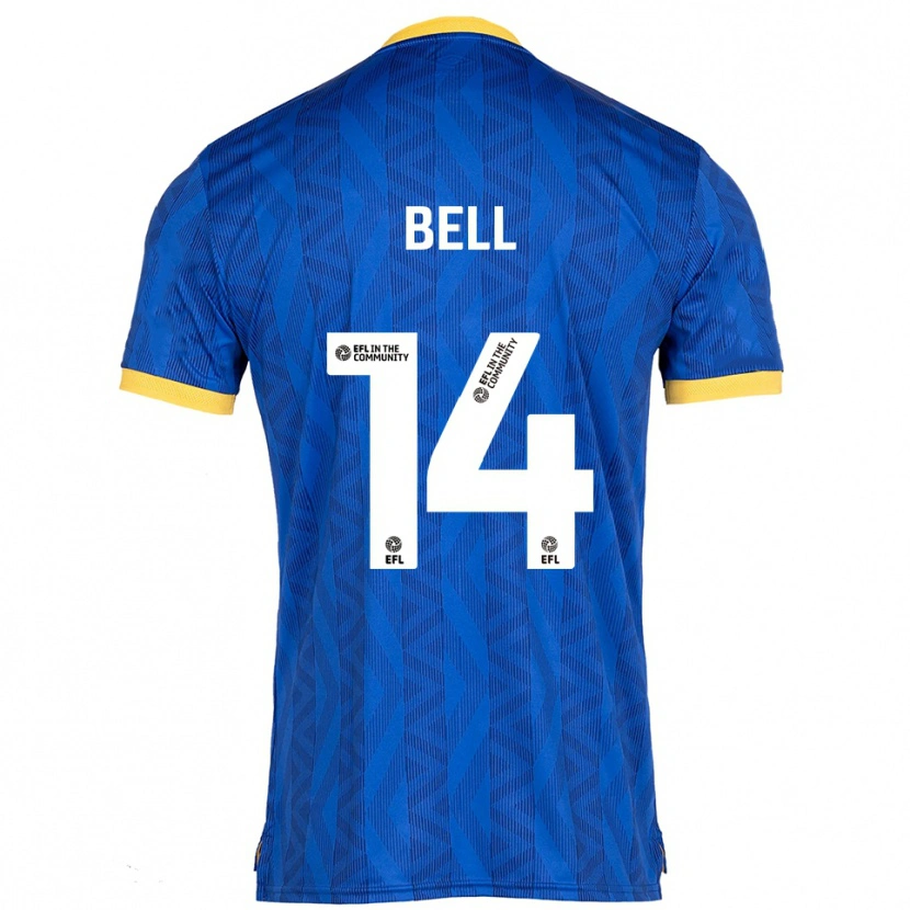 Danxen Niño Camiseta Leanne Bell #14 Azul Marino Amarillo 1ª Equipación 2025/26 La Camisa