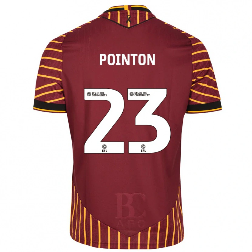 Danxen Niño Camiseta Bobby Pointon #23 Naranja Borgoña 1ª Equipación 2025/26 La Camisa