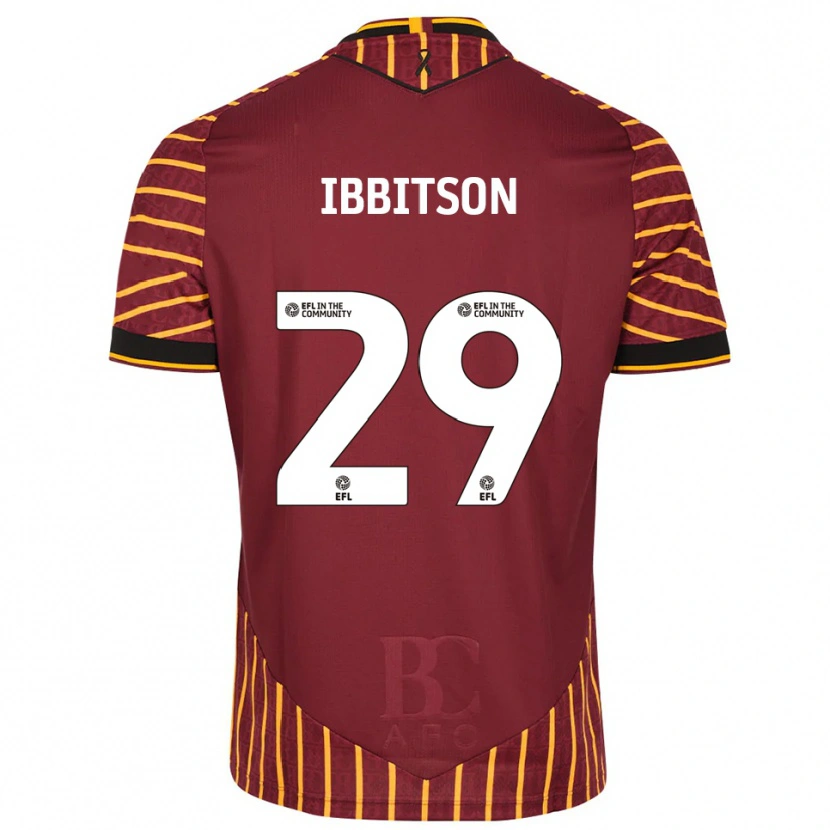 Danxen Niño Camiseta Harry Ibbitson #29 Naranja Borgoña 1ª Equipación 2025/26 La Camisa