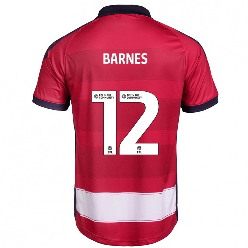 Danxen Niño Camiseta Ruby Barnes #12 Rojo Blanco 1ª Equipación 2025/26 La Camisa