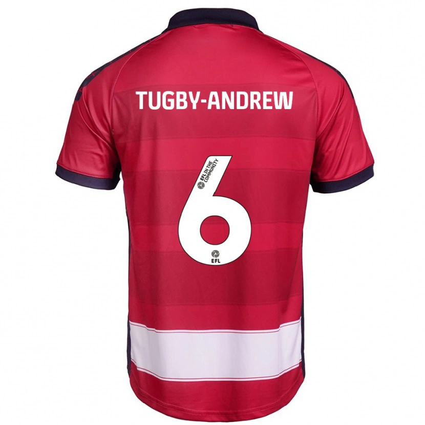 Danxen Niño Camiseta Jessica Tugby-Andrew #6 Rojo Blanco 1ª Equipación 2025/26 La Camisa