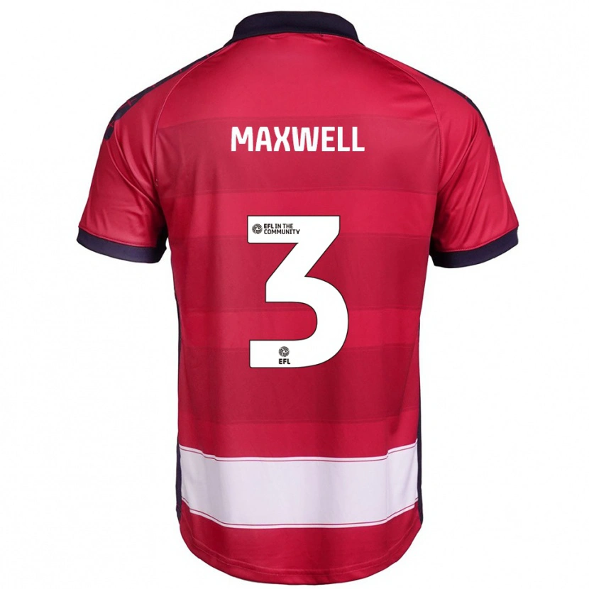 Danxen Niño Camiseta James Maxwell #3 Rojo Blanco 1ª Equipación 2025/26 La Camisa