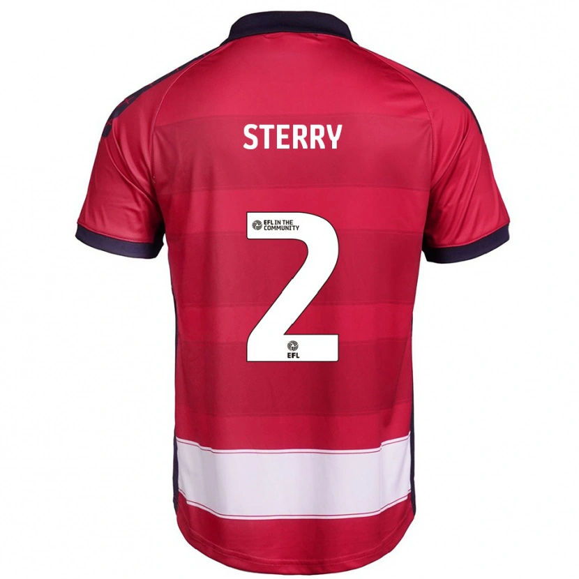 Danxen Niño Camiseta Jamie Sterry #2 Rojo Blanco 1ª Equipación 2025/26 La Camisa