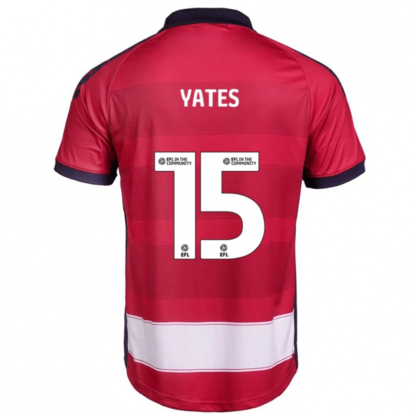 Danxen Niño Camiseta Katie Yates #15 Rojo Blanco 1ª Equipación 2025/26 La Camisa