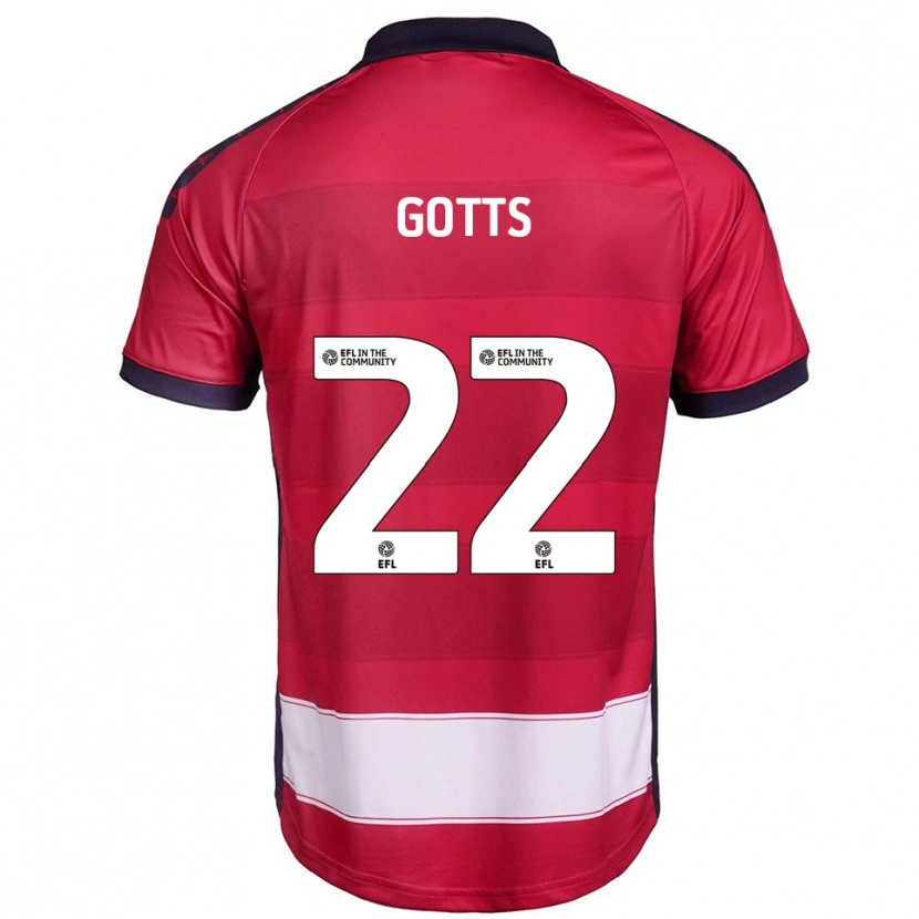 Danxen Niño Camiseta Robbie Gotts #22 Rojo Blanco 1ª Equipación 2025/26 La Camisa