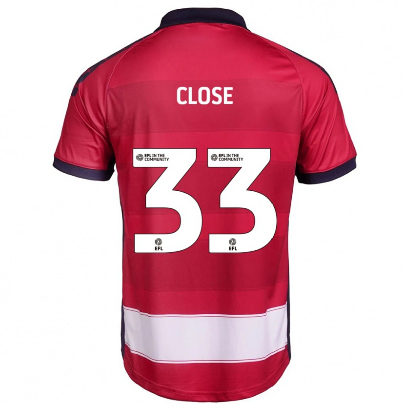 Danxen Niño Camiseta Ben Close #33 Rojo Blanco 1ª Equipación 2025/26 La Camisa