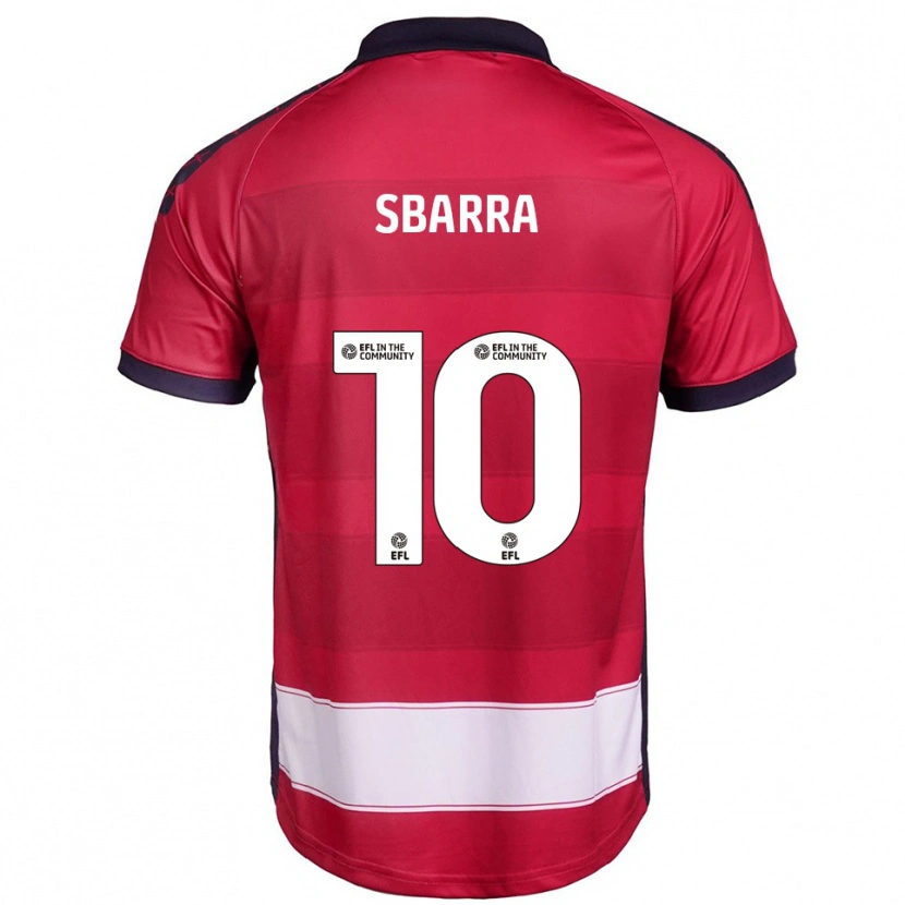 Danxen Niño Camiseta Joe Sbarra #10 Rojo Blanco 1ª Equipación 2025/26 La Camisa