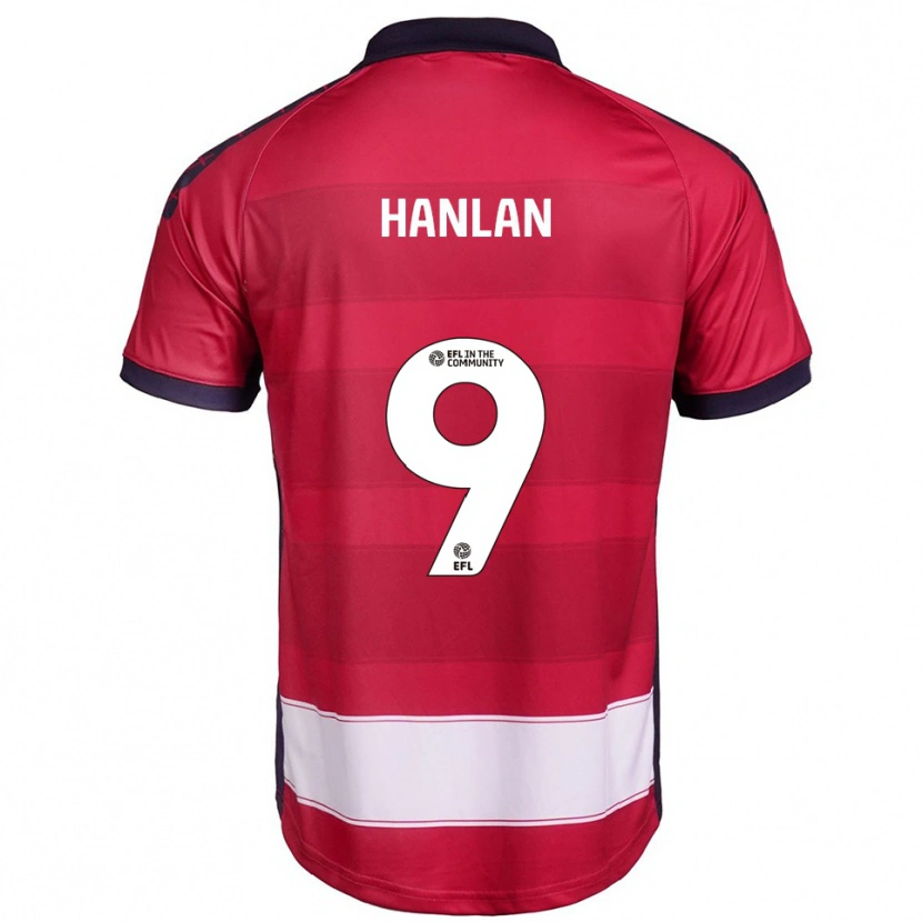 Danxen Niño Camiseta Brandon Hanlan #9 Rojo Blanco 1ª Equipación 2025/26 La Camisa