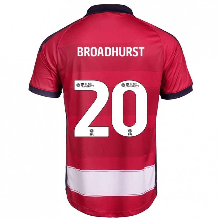 Danxen Niño Camiseta Lilli-Mae Broadhurst #20 Rojo Blanco 1ª Equipación 2025/26 La Camisa