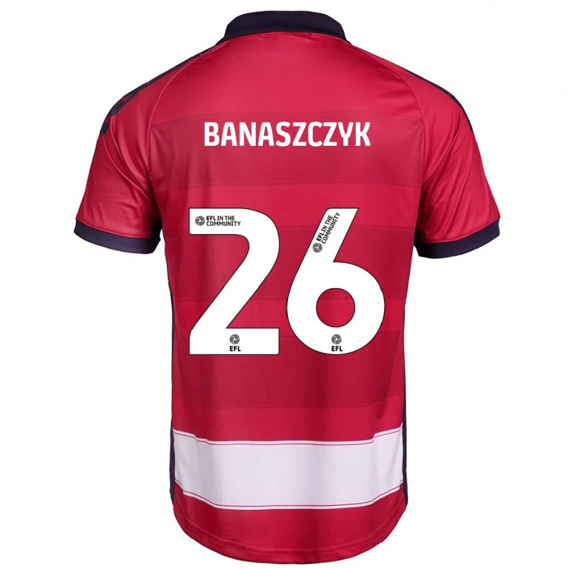 Danxen Niño Camiseta Natalie Banaszczyk #26 Rojo Blanco 1ª Equipación 2025/26 La Camisa