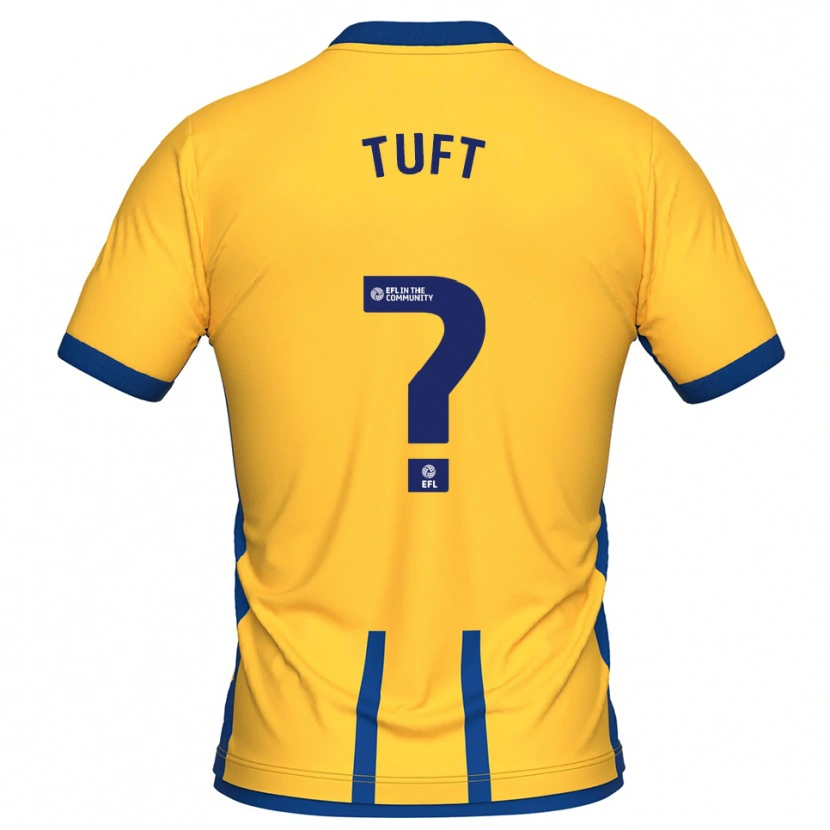 Danxen Niño Camiseta Jacob Tuft #0 Amarillo Azul 1ª Equipación 2025/26 La Camisa