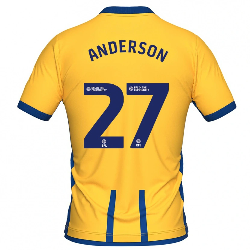 Danxen Niño Camiseta Taylor Anderson #27 Amarillo Azul 1ª Equipación 2025/26 La Camisa