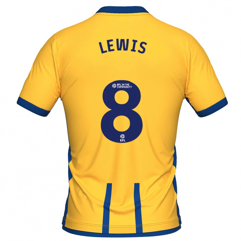 Danxen Niño Camiseta Aaron Lewis #8 Amarillo Azul 1ª Equipación 2025/26 La Camisa