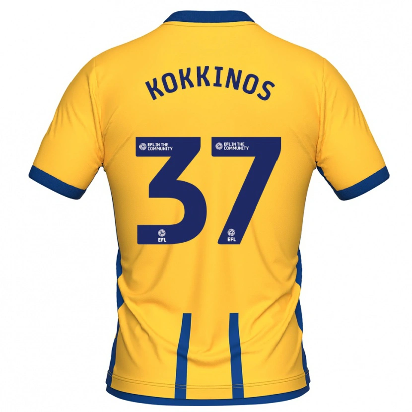 Danxen Niño Camiseta Ronnie Kokkinos #37 Amarillo Azul 1ª Equipación 2025/26 La Camisa