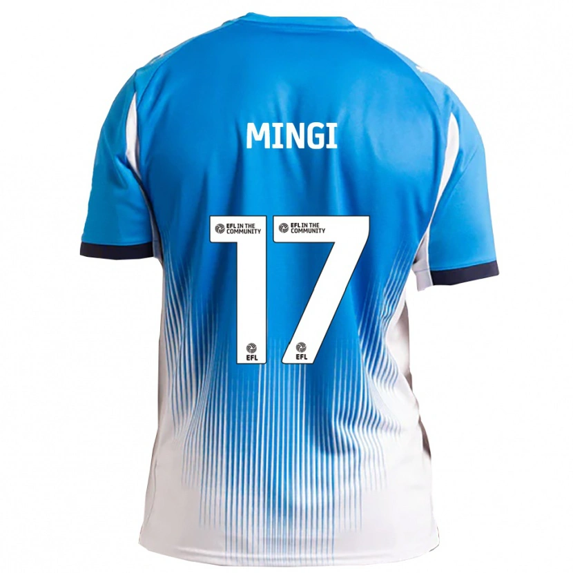 Danxen Niño Camiseta Jay Mingi #17 Azul Blanco 1ª Equipación 2025/26 La Camisa
