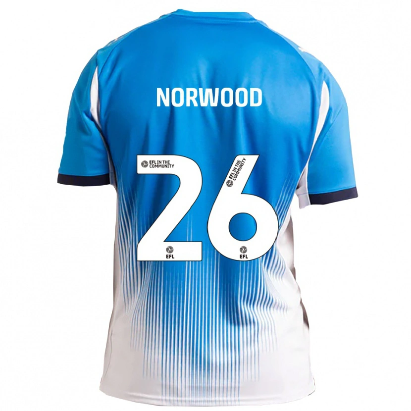 Danxen Niño Camiseta Oliver Norwood #26 Azul Blanco 1ª Equipación 2025/26 La Camisa
