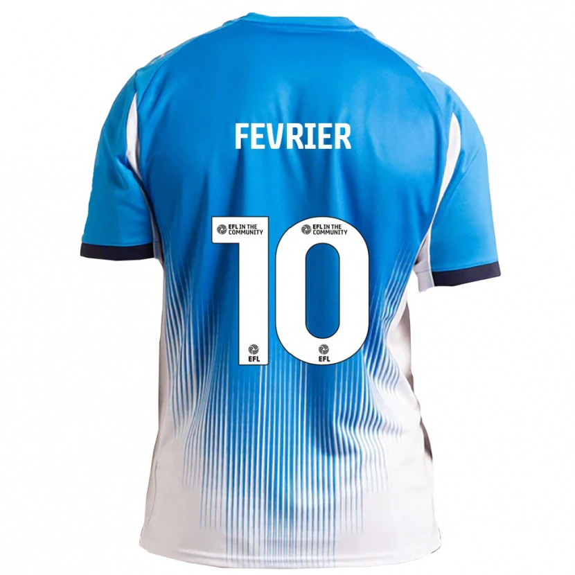 Danxen Niño Camiseta Jayden Fevrier #10 Azul Blanco 1ª Equipación 2025/26 La Camisa