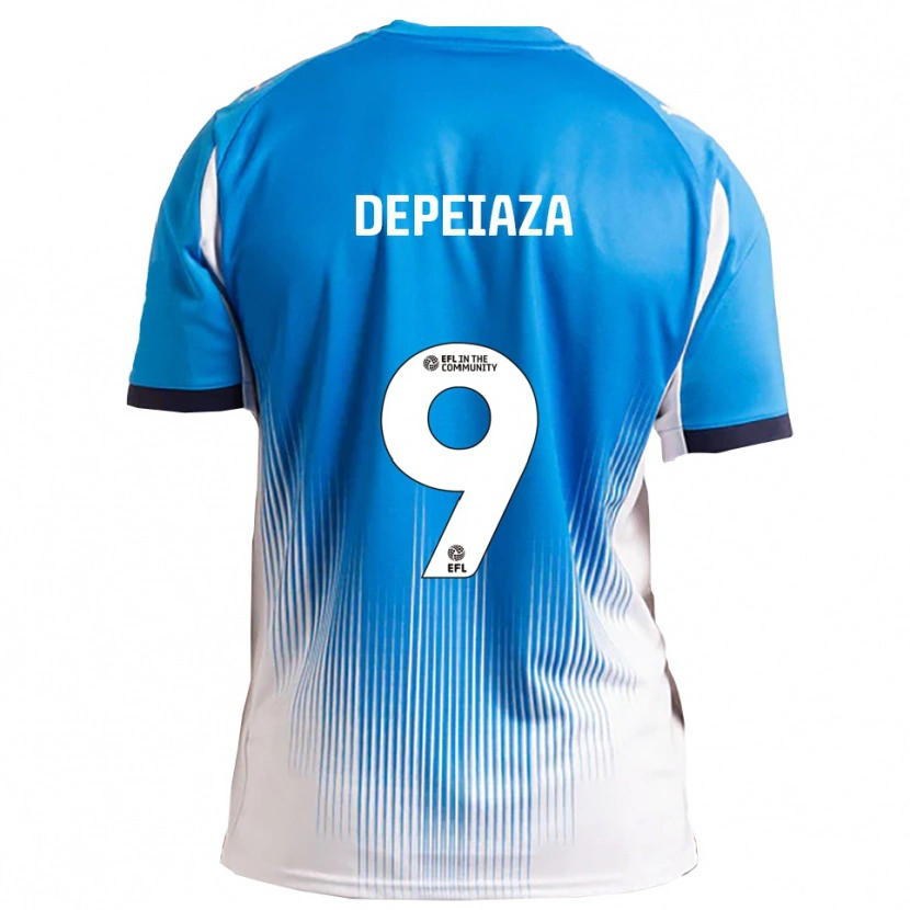 Danxen Niño Camiseta Kylan Depeiaza #9 Azul Blanco 1ª Equipación 2025/26 La Camisa