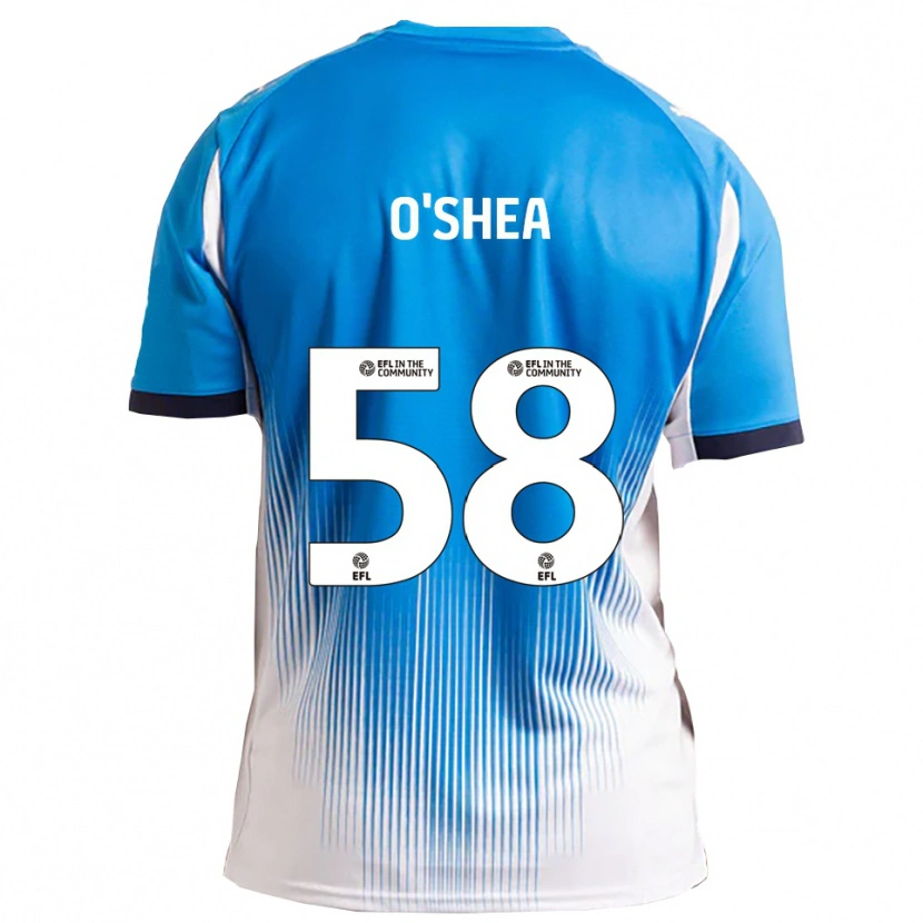 Danxen Niño Camiseta Cian O'shea #58 Azul Blanco 1ª Equipación 2025/26 La Camisa