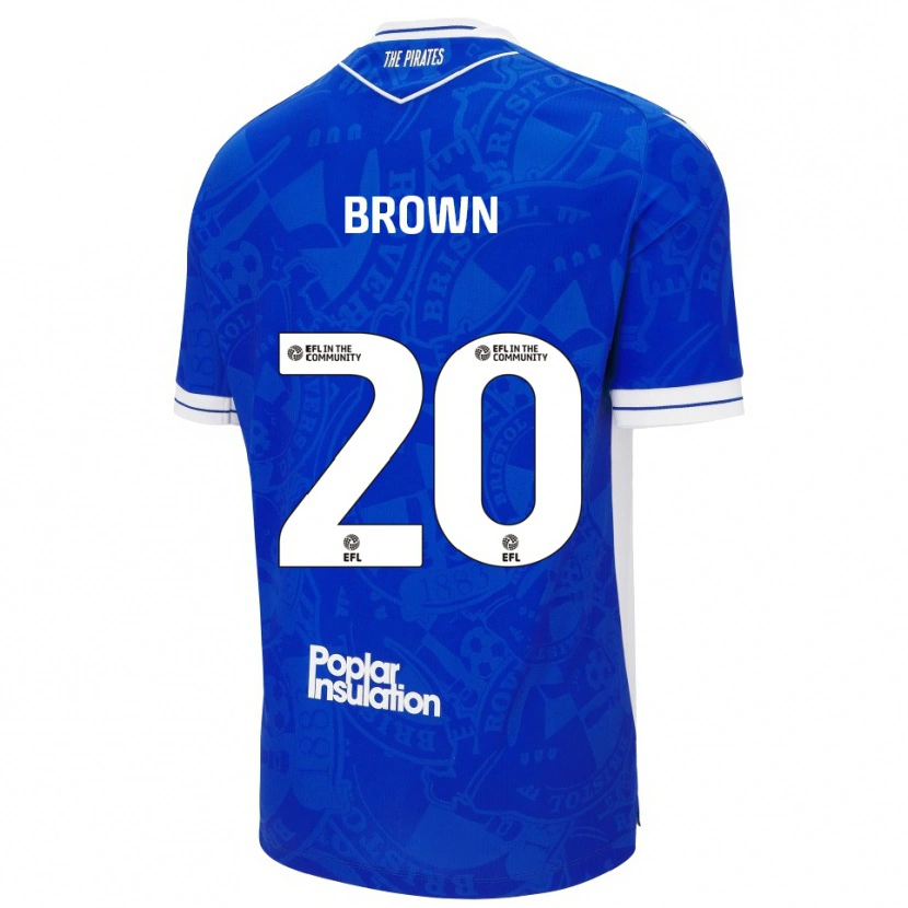 Danxen Niño Camiseta Jevani Brown #20 Azul Blanco 1ª Equipación 2025/26 La Camisa