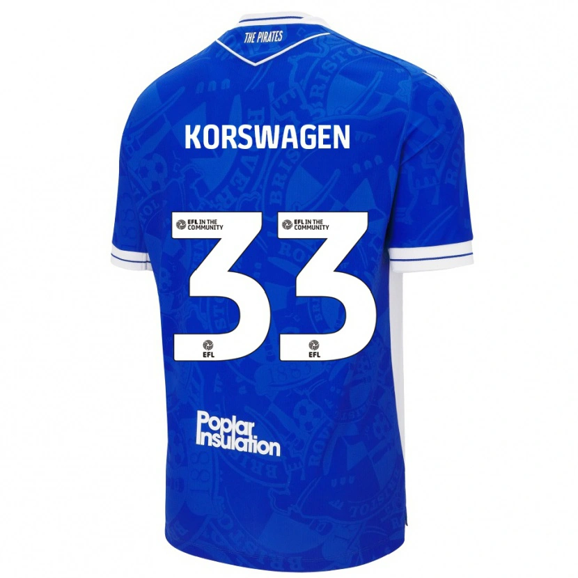 Danxen Niño Camiseta Mattijis Korswagen #33 Azul Blanco 1ª Equipación 2025/26 La Camisa