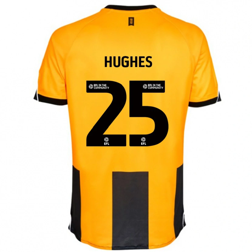 Danxen Niño Camiseta Ben Hughes #25 Naranja Negro 1ª Equipación 2025/26 La Camisa