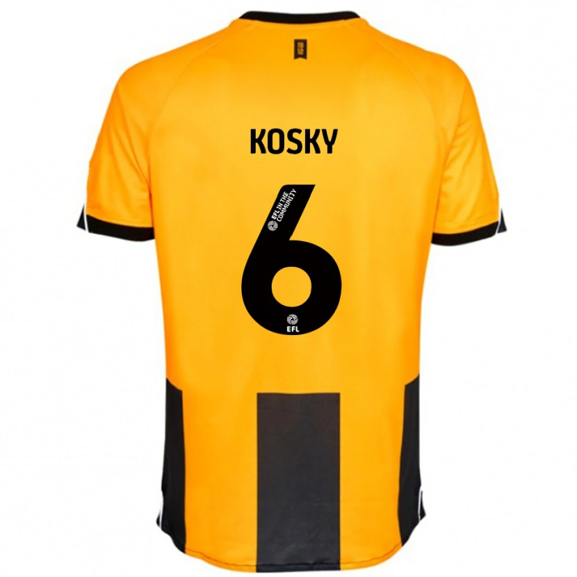Danxen Niño Camiseta Rachel Kosky #6 Naranja Negro 1ª Equipación 2025/26 La Camisa
