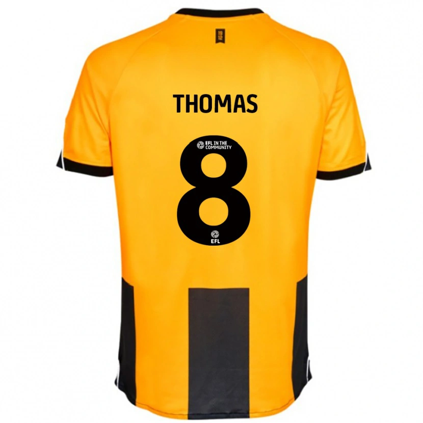 Danxen Niño Camiseta George Thomas #8 Naranja Negro 1ª Equipación 2025/26 La Camisa